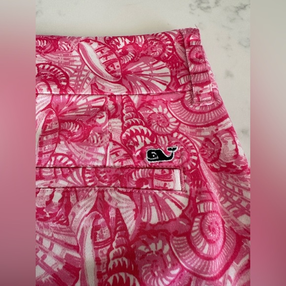 Vineyard Vines Sz 0 Women’s Shorts Pink Shell Print Cotton Blend. - Picture 3 of 4